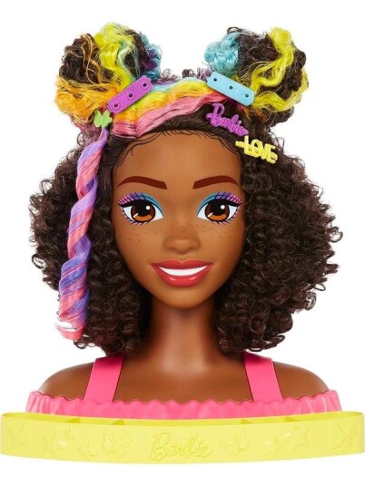 Barbie Totally Hair Curly Brown Rainbow