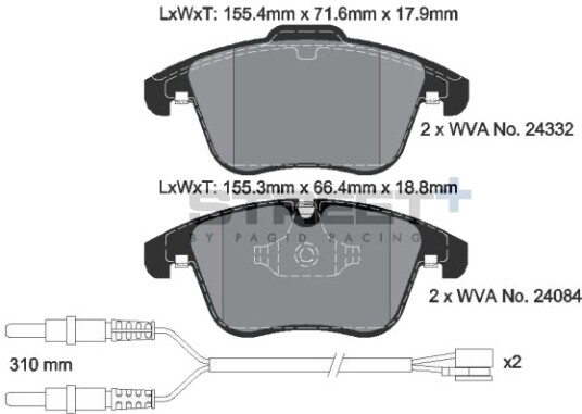 PAGID Racing T8069SP2001 Bremseklosser
