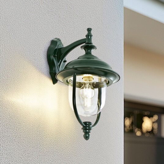 Utelampe Lindby Clint dimmbar Grønn Balkong Aluminium Vintage 24.8 42.3 Grønn