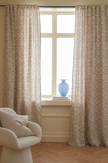Ellos Home   Gardin med multibånd Jodie 2 pakning   Beige