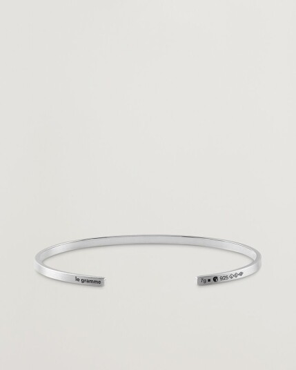 LE GRAMME Ribbon Bracelet Brushed Sterling Silver 7g