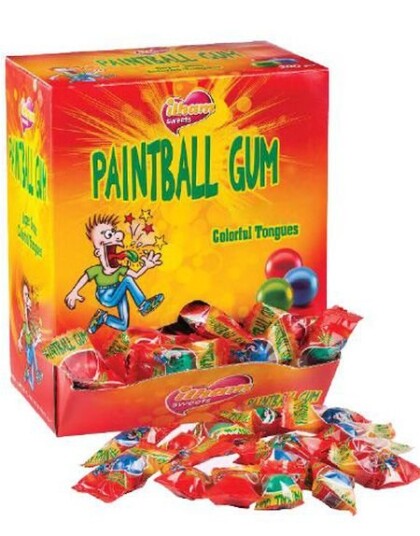 200 stk Paintball Gums  Tungefargende Tyggegumikuler Hel Eske 920 gram