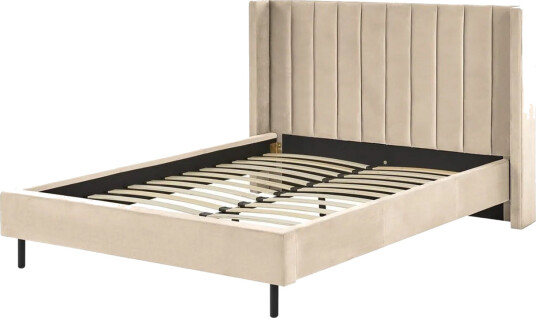 Seng med lamellramme Villette Beige svart 140x200 cm