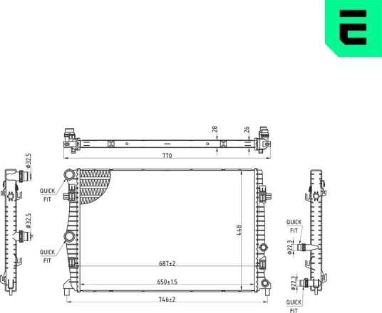 ERA 673539 Radiator motorkjøling