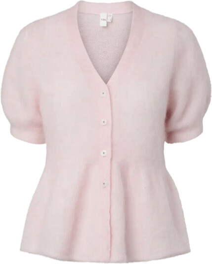 YAS Yastilde Ss Mohair Blend Knit Cardigan   Purple   L