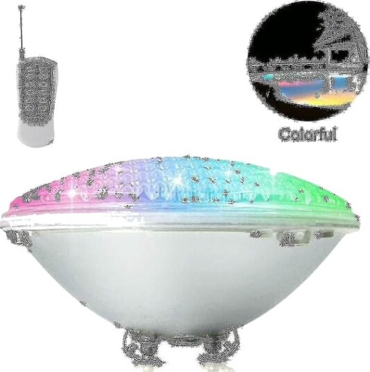 LED bassengbelysning 18W Par56 RGB bassenglys. Undervannsspotlight med fjernkontroll Bassengbelysning 12V AC / DC IP68 Vanntett bassenglampeRUY