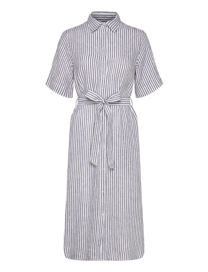 GANT Reg Linen Striped Shirt Dress - Blue - 34