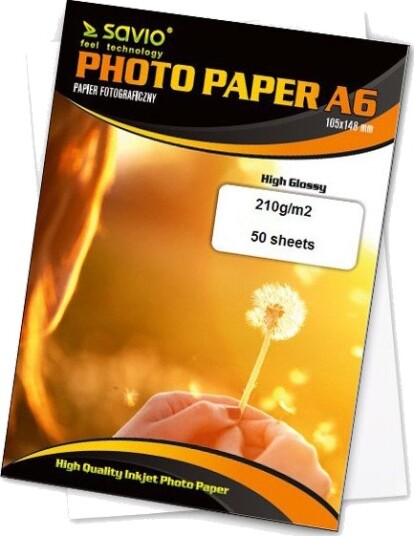 Savio PA-05 Fotopapir A6 Høyglans 210 g 50 ark