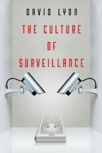 The Culture Of Surveillance Av David (Queen'S University Ontario Canada) Lyon