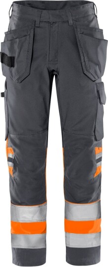 Fristads Høy Synlighet Green håndverker bukser kl 1 2640 GPLU Orange/Grå C146