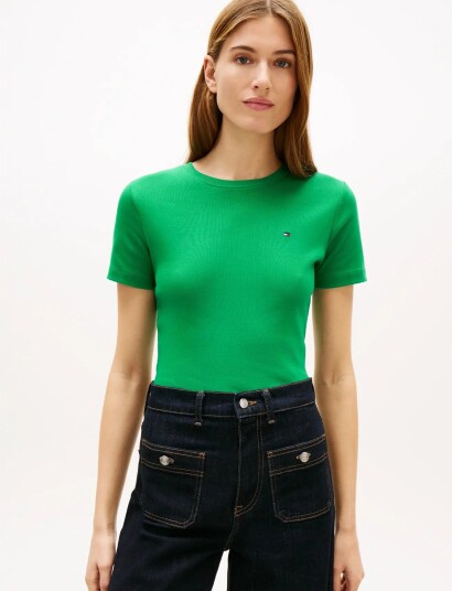 Tommy Hilfiger Slim Cody C Nk Ss Green XXS