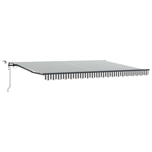 Automatisk uttrekkbar markise LED antrasitt og hvit 450x300 cm