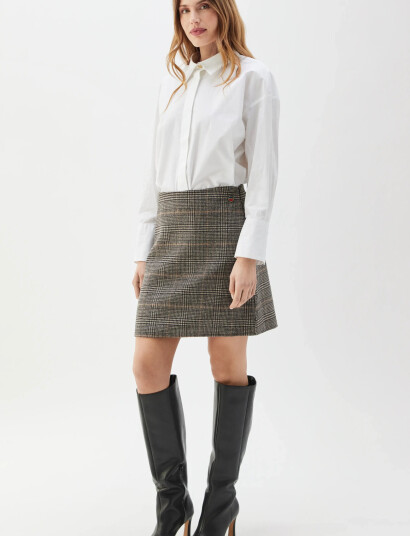 BUSNEL Marit Checked Skirt - Brown - 34 BUSNEL Marit Checked Skirt - Brown - 34