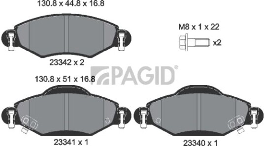 PAGID T1393N Bremseklosser PAGID T1393N Bremseklosser