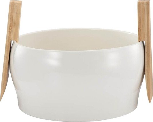 Modern House Salatbolle med salatbestikk 23,5 cm hvit/natur