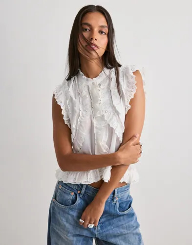 Neo Noir - Hvit - Celia Ruffle Top