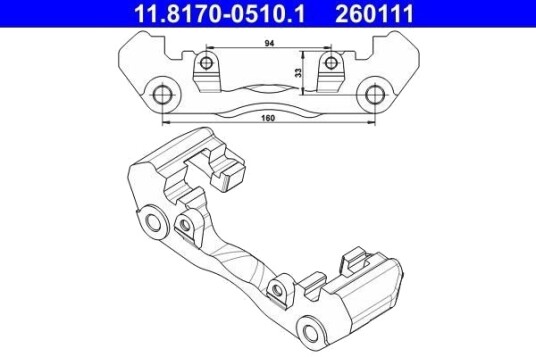 Ate Holder bremsecaliper ATE 11.8170 0510.1 Ate Holder bremsecaliper ATE 11.8170 0510.1