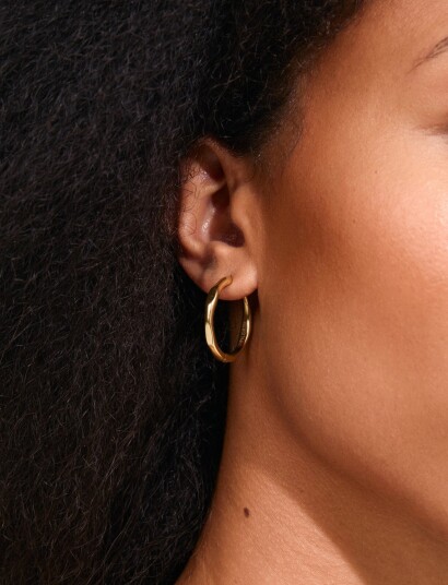 Pilgrim Inner Hoop Earrings Gold Plated Gold ONE SIZE
