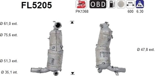 AS FL5205 Partikkelfilter AS FL5205 Partikkelfilter