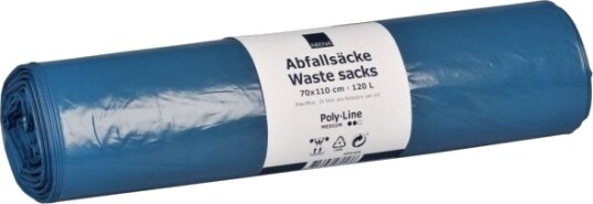 Sæk Abena Poly Line Supersæk 100 L Blå Lldpe/Genanvendt 10 Stk.