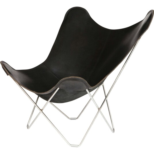Cuero Pampa Mariposa Butterfly Stol Black/Chrome