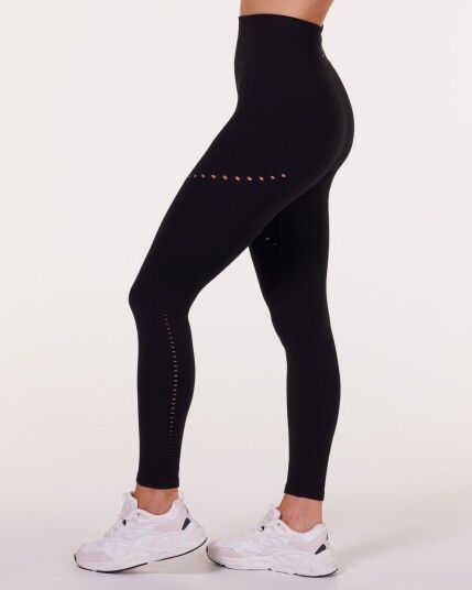 LEVITY Balance Herringbone Seamless Tights Black Marl - XS/S