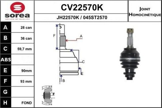 Drivledd EAI CV22570K
