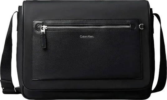Calvin Klein Ssnl Raised Logo Flap Messenger BLACK One Size