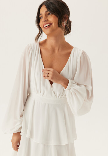 Goddiva Long Sleeve Tiered Maxi Dress Goddiva Long Sleeve Tiered Maxi Dress