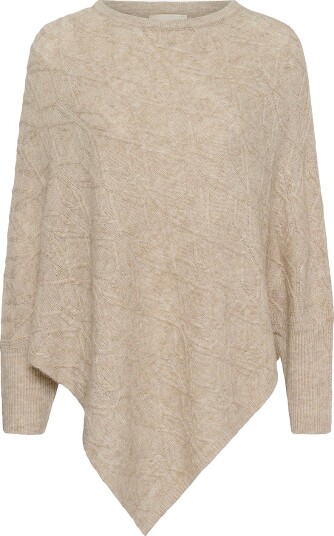 Cream Poncho CRElsie Knit Poncho Beige Cream Poncho CRElsie Knit Poncho Beige