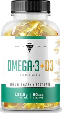 Trec Nutrition Omega 3+D3, 90 kapsler Trec Nutrition Omega 3+D3, 90 kapsler
