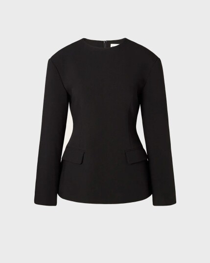 By Malina Bluse Athina Tailored Long Sleeve Blouse Svart