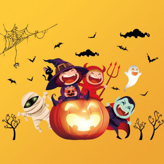 Veggdekorasjon med Halloween motiv Gresskarfest 60x90cm