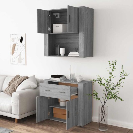 vidaXL Highboard grå sonoma konstruert tre