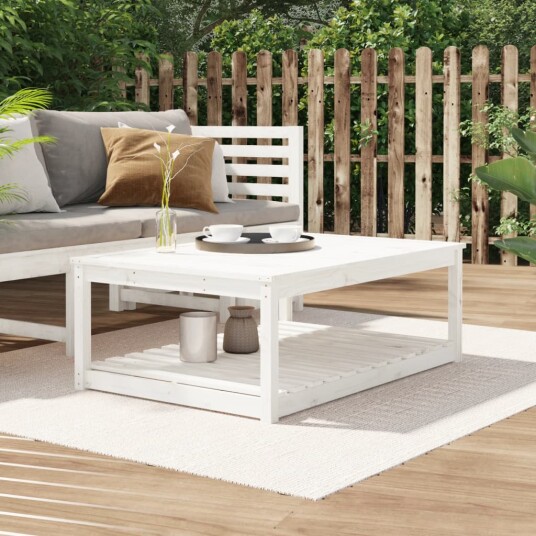 vidaXL Hagebord hvit 121x82,5x45 cm heltre furu vidaXL Hagebord hvit 121x82,5x45 cm heltre furu