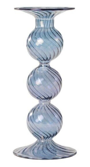 Moonlight Copenhagen - Swirl lysestake 22 cm blå