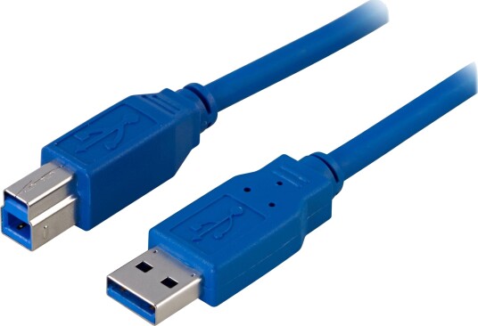 Deltaco USB 3.0 Type B til Type A Kabel 2m Blå