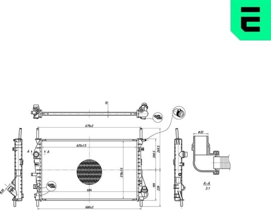 ERA 673477 Radiator motorkjøling