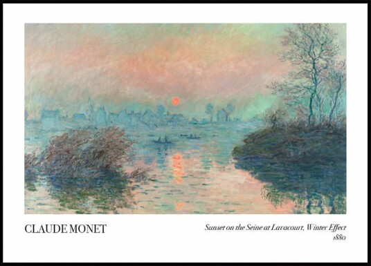 Sunset on the Seine at Lavacourt Winter Effect Plakat Plakat / 30x40cm