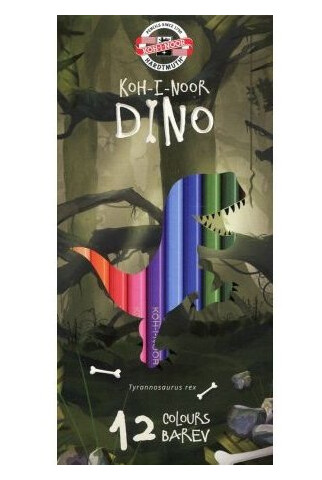 Koh-I-Noor Crayons 12 Colors Dino (Wikr-975977)