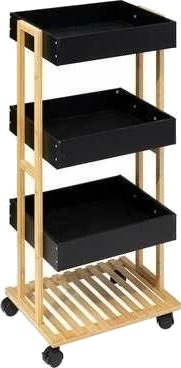 5Five Universelt Mobilt Hylleoppsett Med 4 Nivåer 30 X 41 X 88 Cm Svart