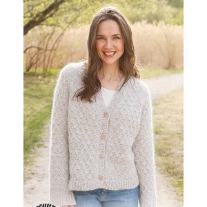 Northern Mermaid Cardigan by DROPS Design Cardigan Strikkeoppskrift  X-Small/Small