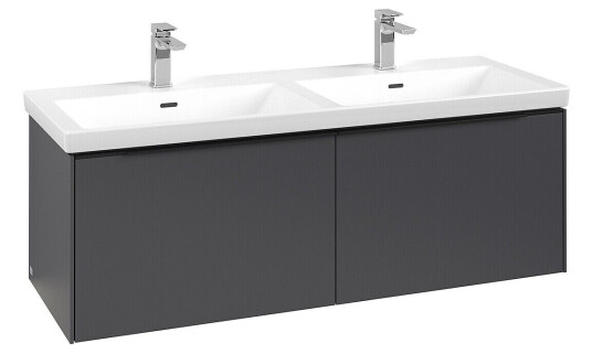 Villeroy & Boch  Subway 3.0 Servantskap m/2 skuffer 1272x429x478 mm Grafitt Matt