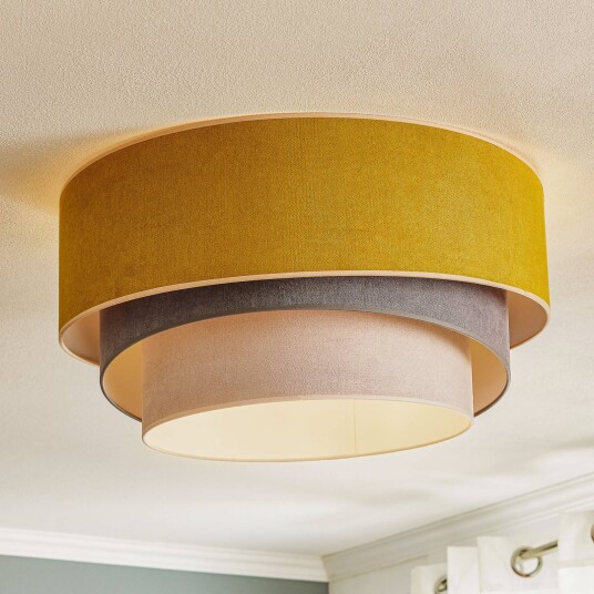 Duolla Taklampe Pastel Trio Ø 60cm sennep/grå/lysegrå