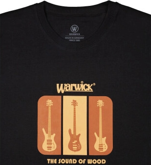 Warwick T-Shirt Size S Black with brown print Warwick T-Shirt Size S Black with brown print