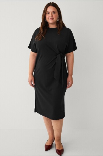 Ellos Plus collection - Kjole med slipsdetalj - Svart
