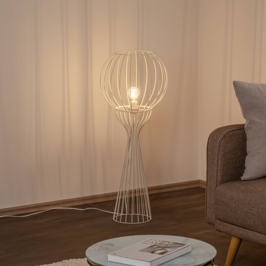 Gulvlampe Mercure HELAM Krem / amber Stue / spisestue Metall Gulvlampe Mercure HELAM Krem / amber Stue / spisestue Metall