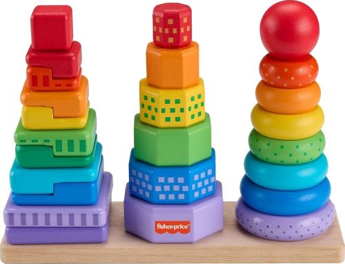Fisher-Price Stable- Og Sorteringslek Med Klosser I Tre - 3 stk (26 Deler) - FSC-sertifisert - Fra 1,5 År