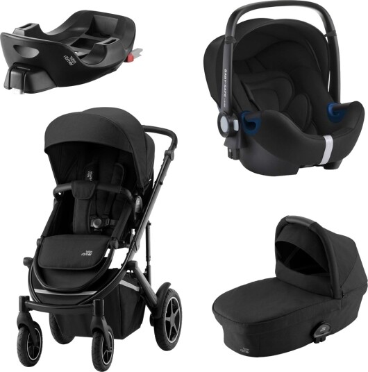 Britax Römer Premiumpakke Smile III Space Black Ink. Bagdel + Bilstol Babysafe2 Cosmos Black Ink. Base