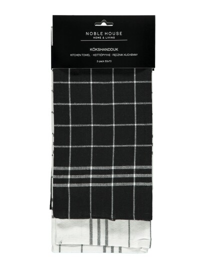 Noble House Kitchen Towel Hanna Classic 2-P - Black - 50X70CM Noble House Kitchen Towel Hanna Classic 2-P - Black - 50X70CM
